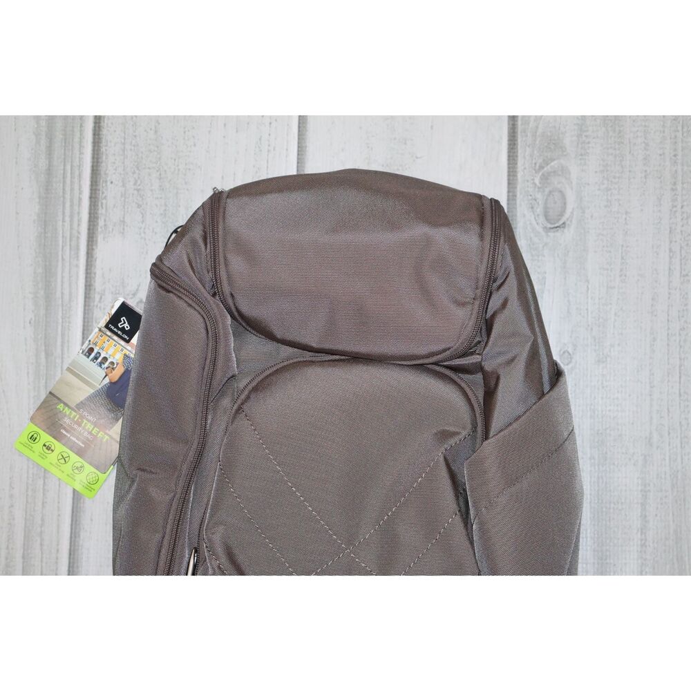 NEW Travelon Anti Theft Classic Backpack 5 Point Security Bag Travel Hazelnut - Picture 8 of 8